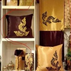Luxury set of 2 Pillows sheet & 1 Runner massage bed signature Thai Style
